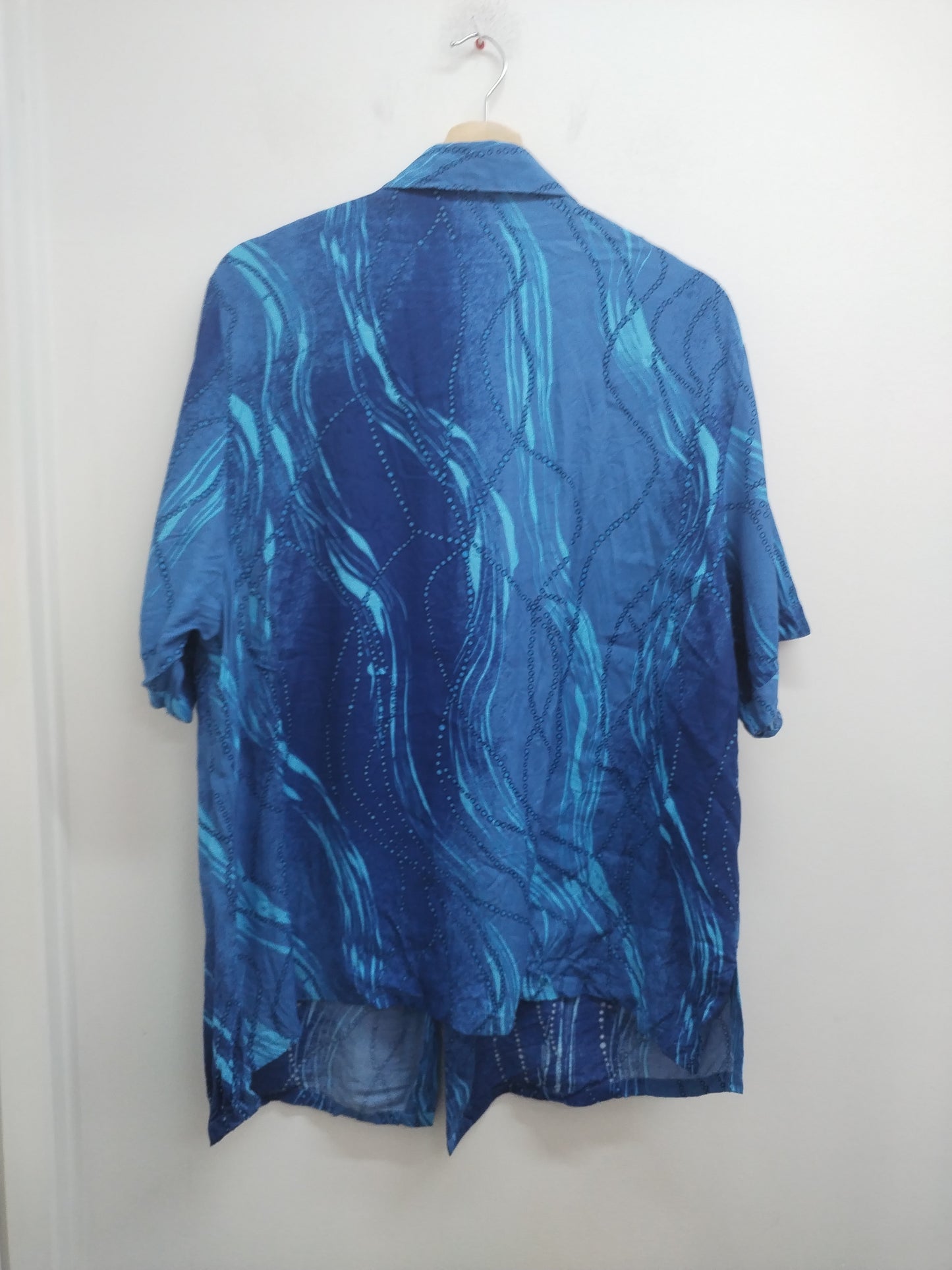 Chemise manches courtes Blancheporte bleue à motifs Taille 52