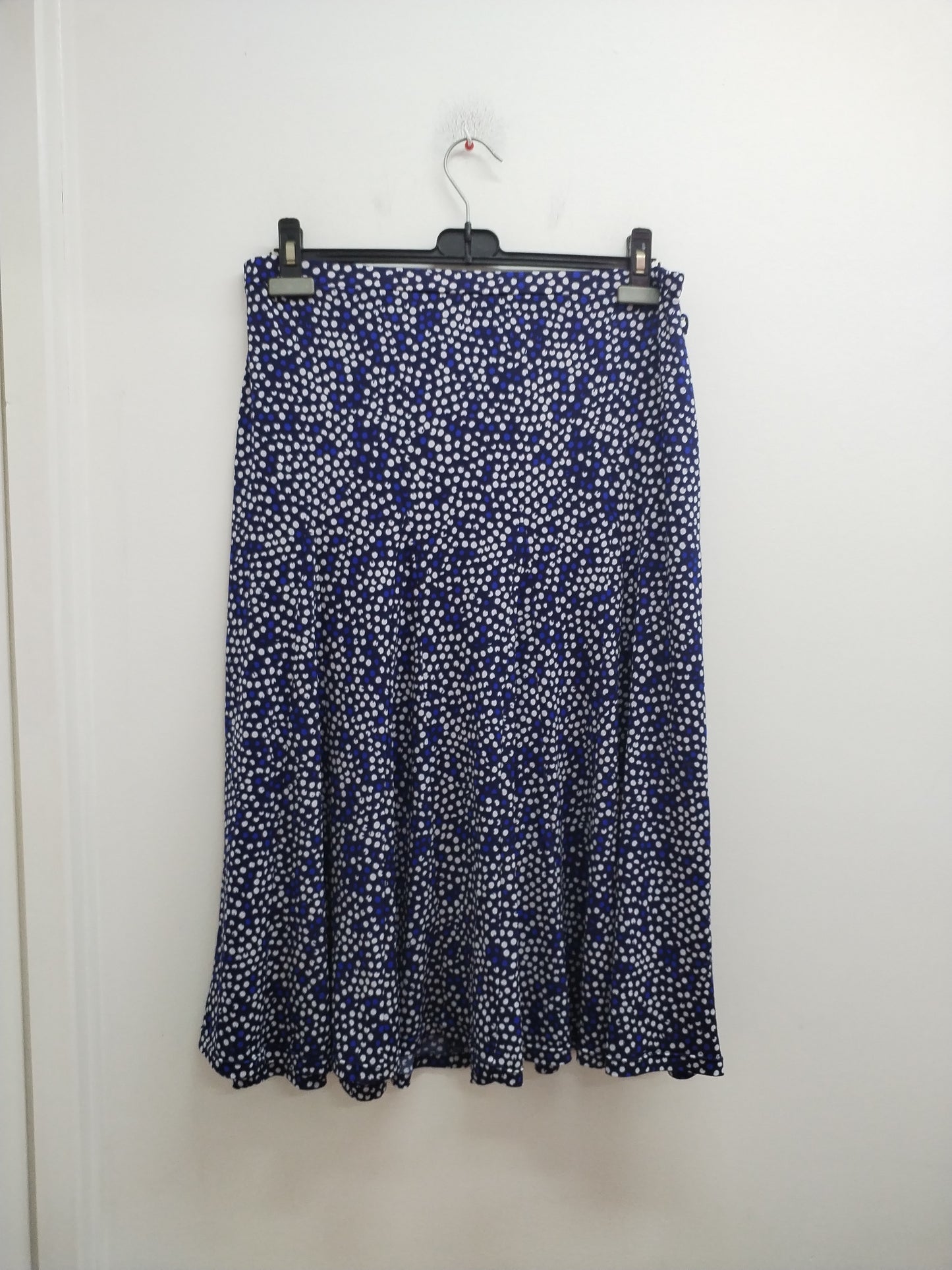 Jupe fluide Jacqueline Riu bleue à pois Taille 42