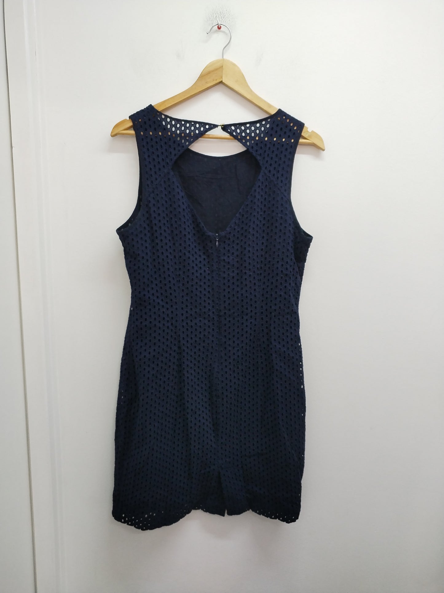 Robe sans manches Laura Clément marine mailles ajourées Taille 44