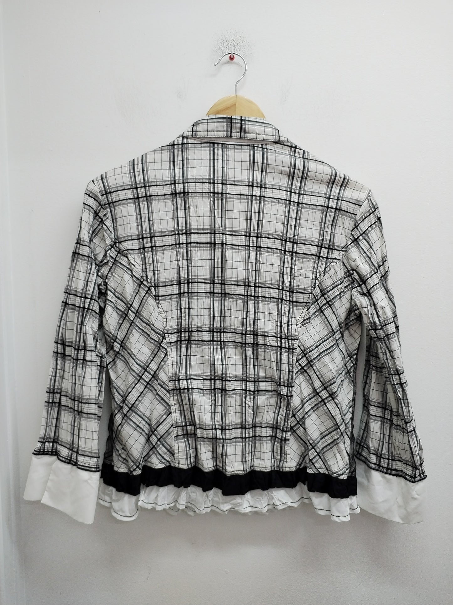 Chemise manches 3/4 Patrice Bréal à carreaux noirs et blancs Taille 42