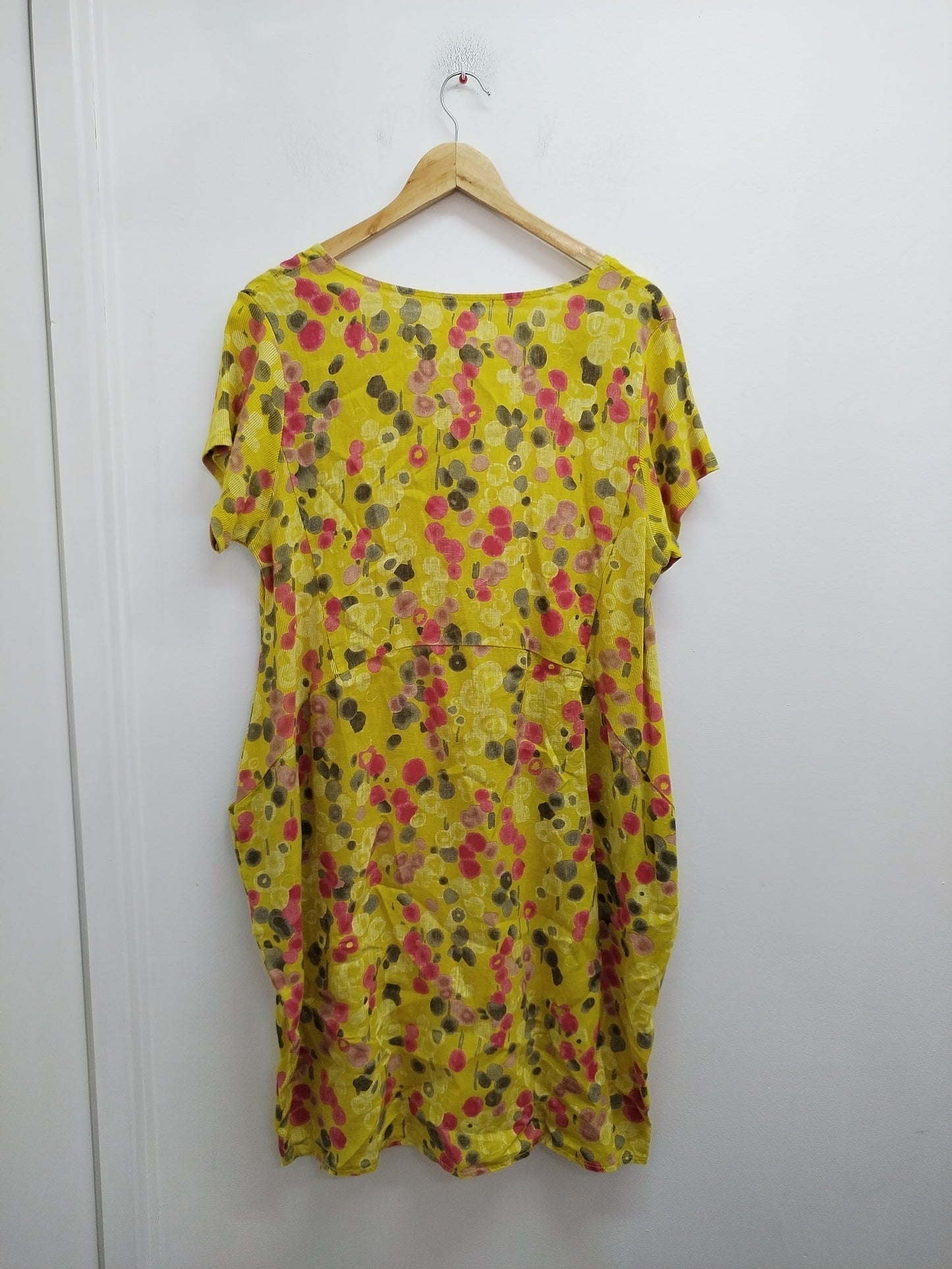 Robe manches courtes jaune à pois Taille L