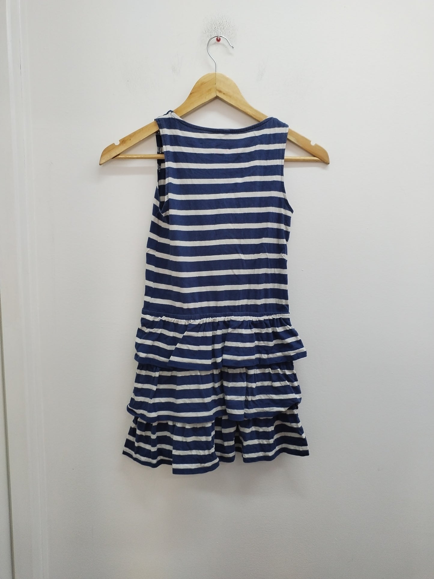 Robe sans manches Pocopiano rayée marine et blanche Taille 8 Ans