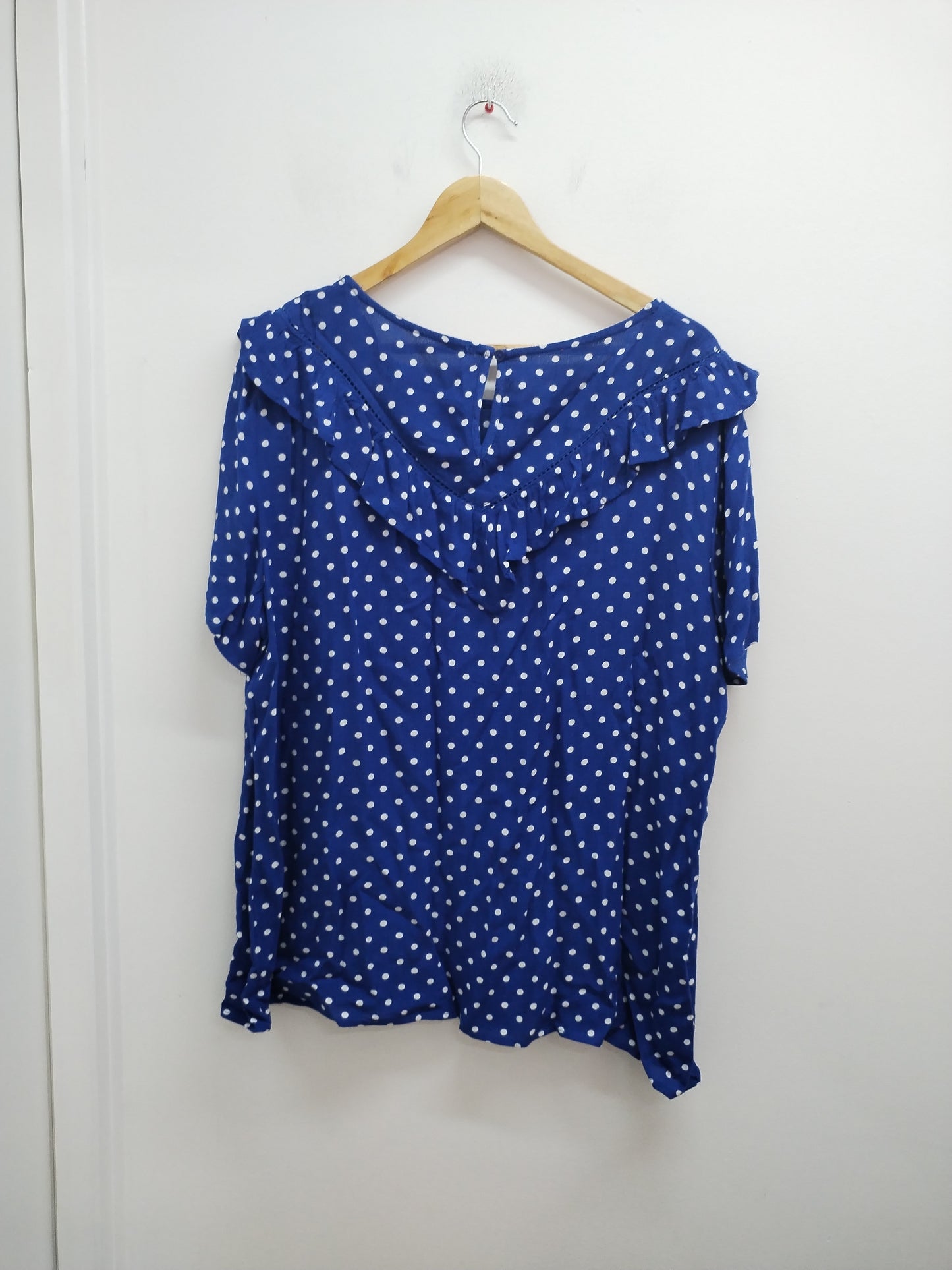 Tunique manches courtes bleue à pois Taille 2XL