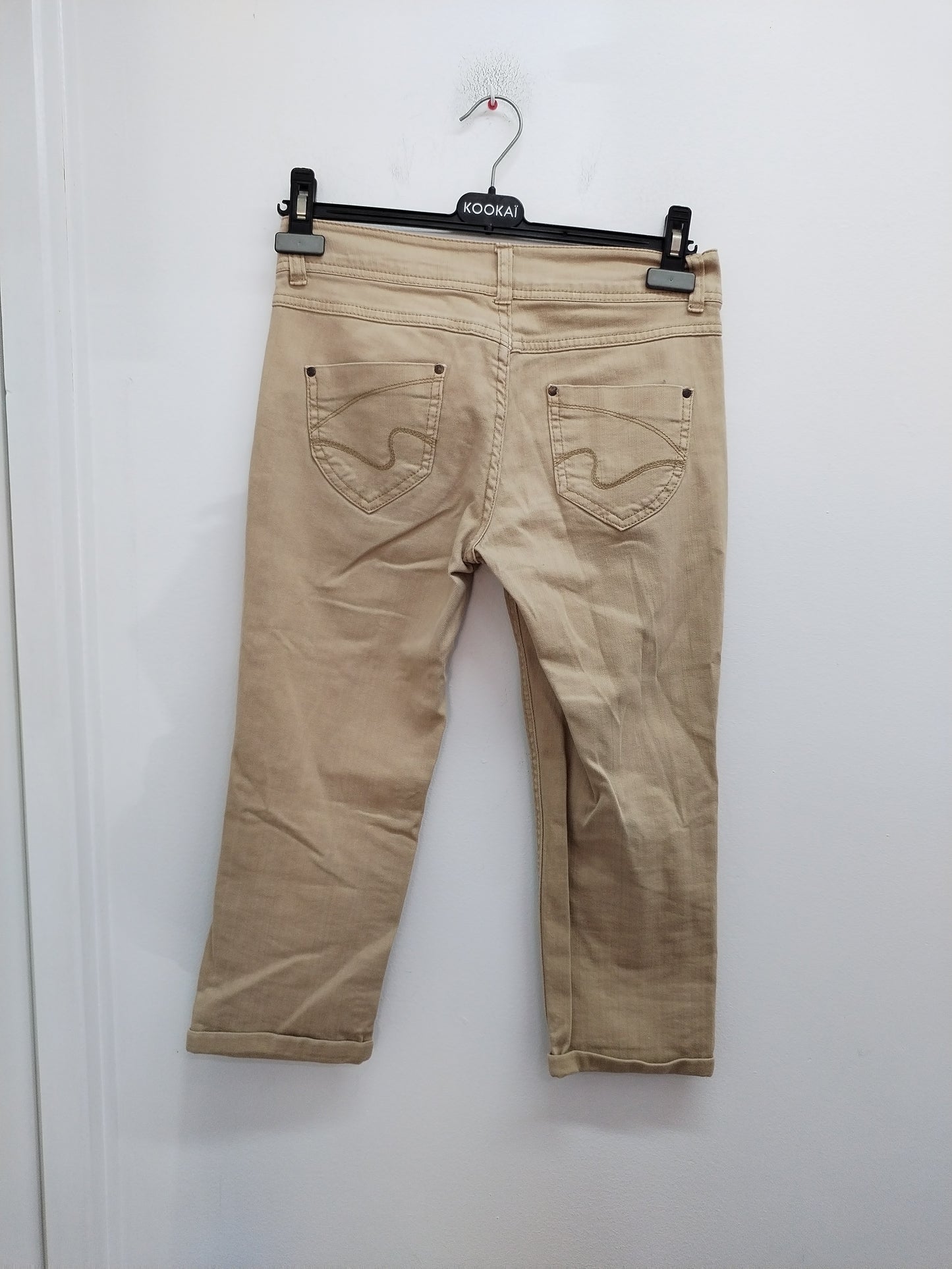 Pantacourt en jeans beige Taille 36