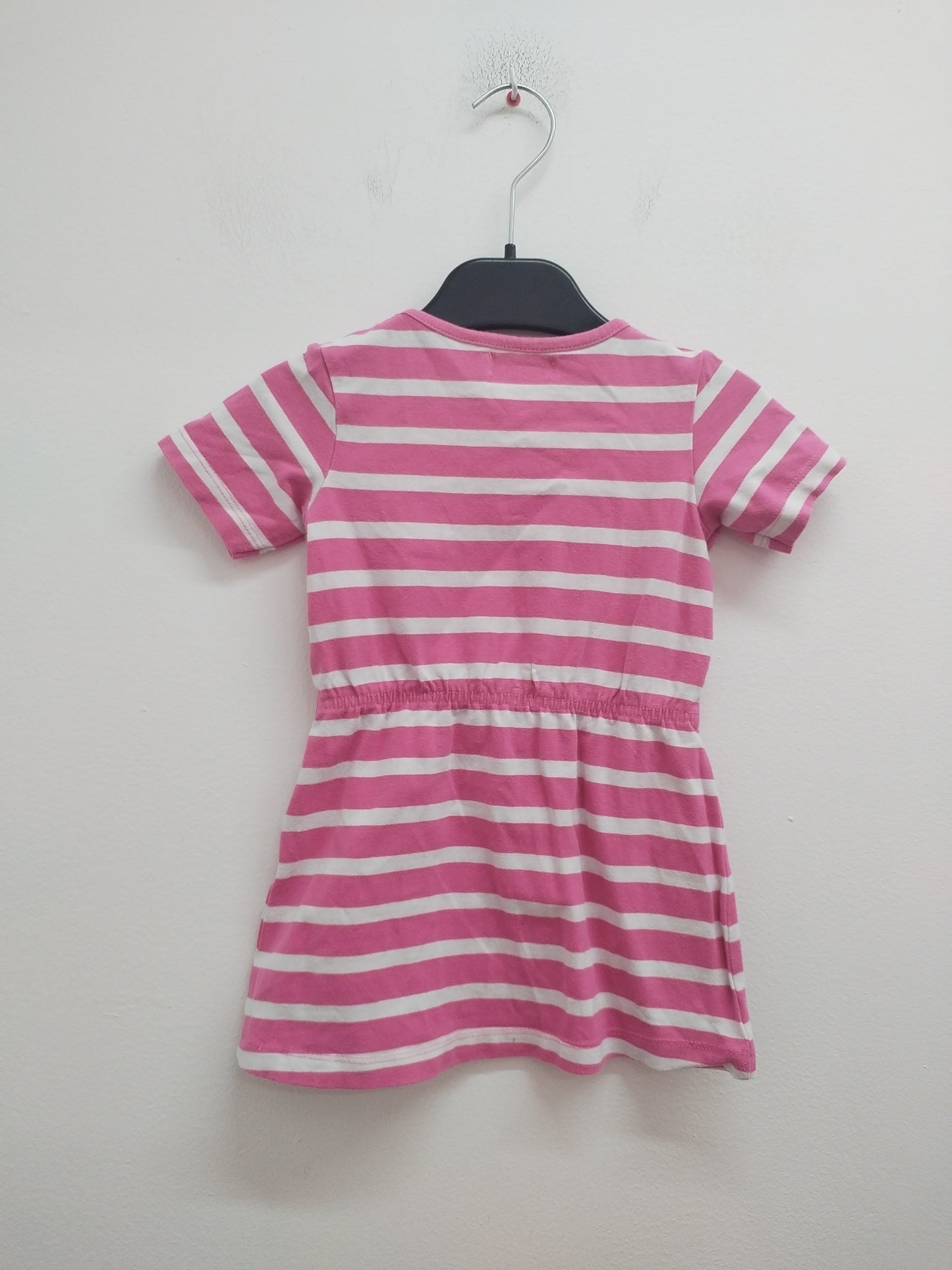Robe manches courtes Tissaia rayée rose et blanche Taille 3 Ans
