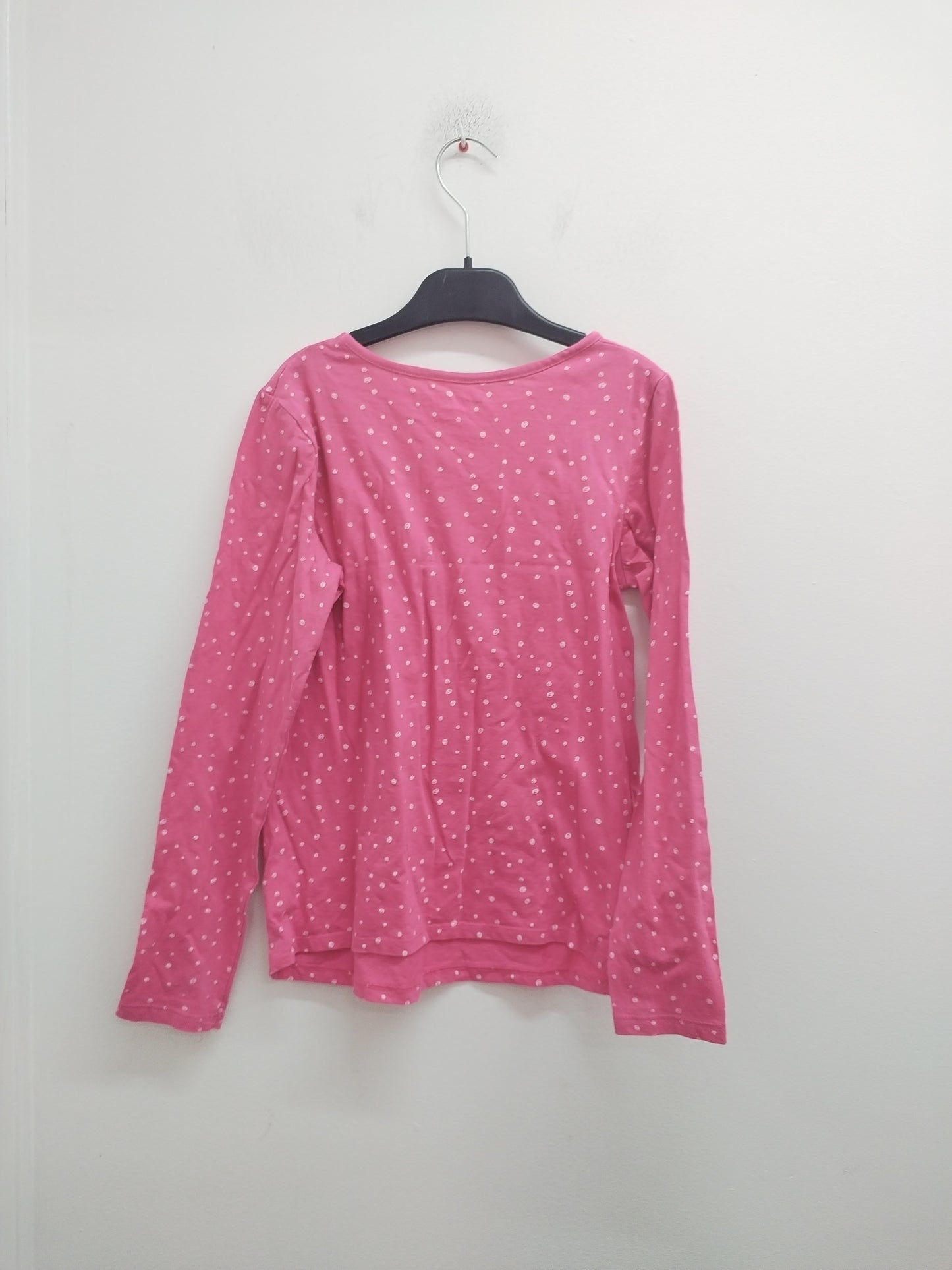 T-shirt manches longues In Extenso rose à pois avec impression Taille 12 Ans