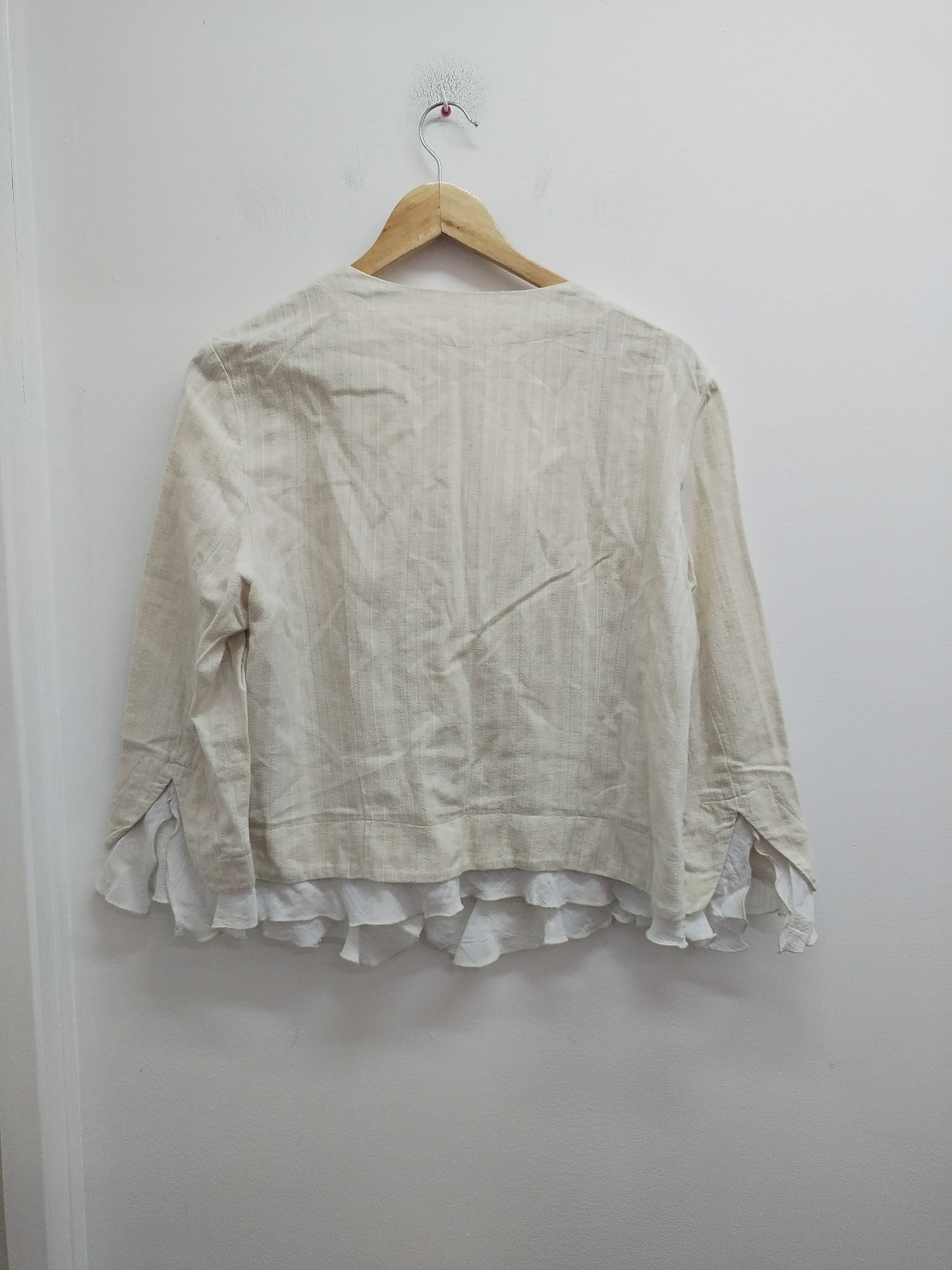 Veste légère manches 3/4 beige et blanche Taille L