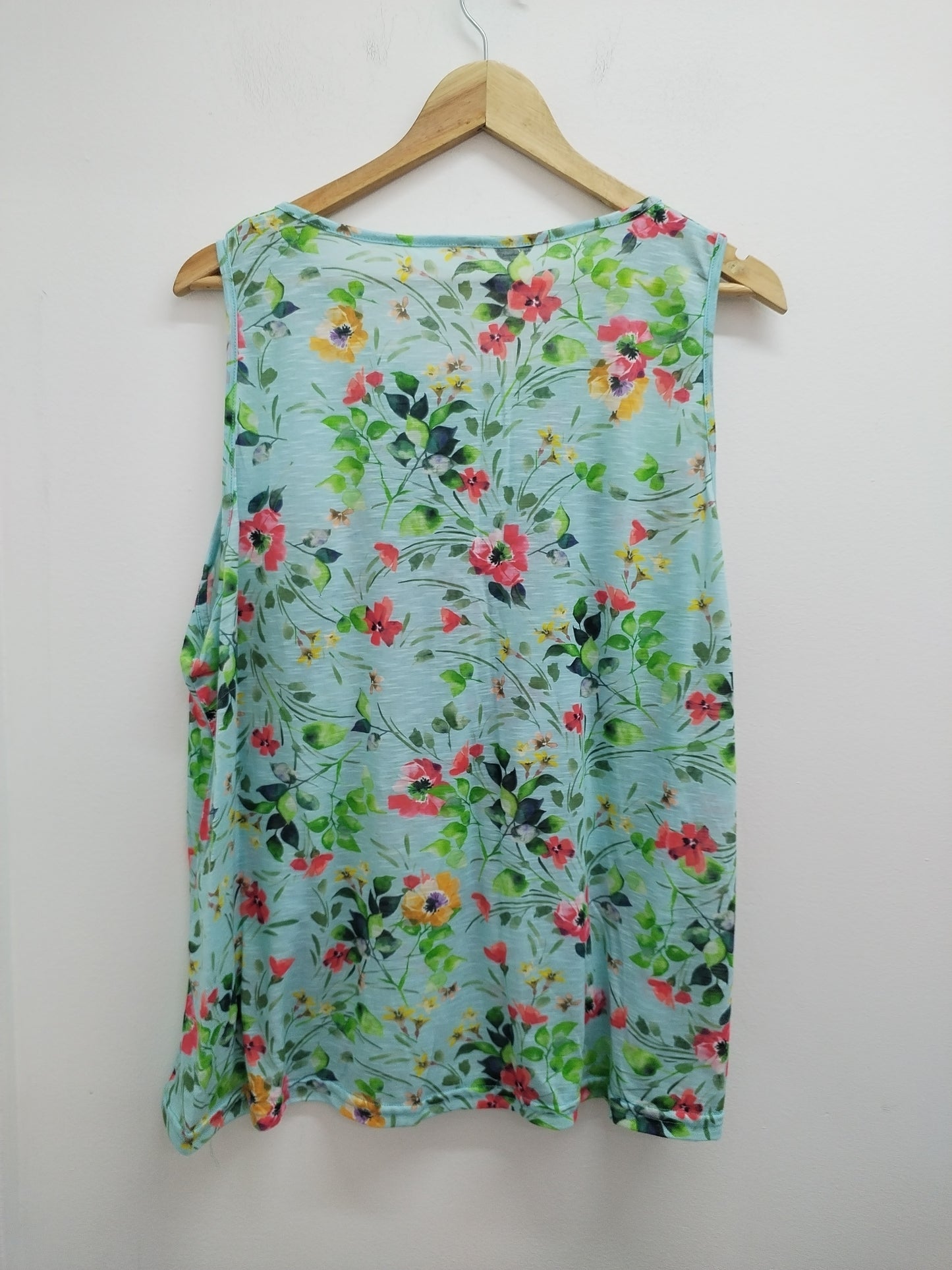 Débardeur turquoise fleuri Taille 2XL