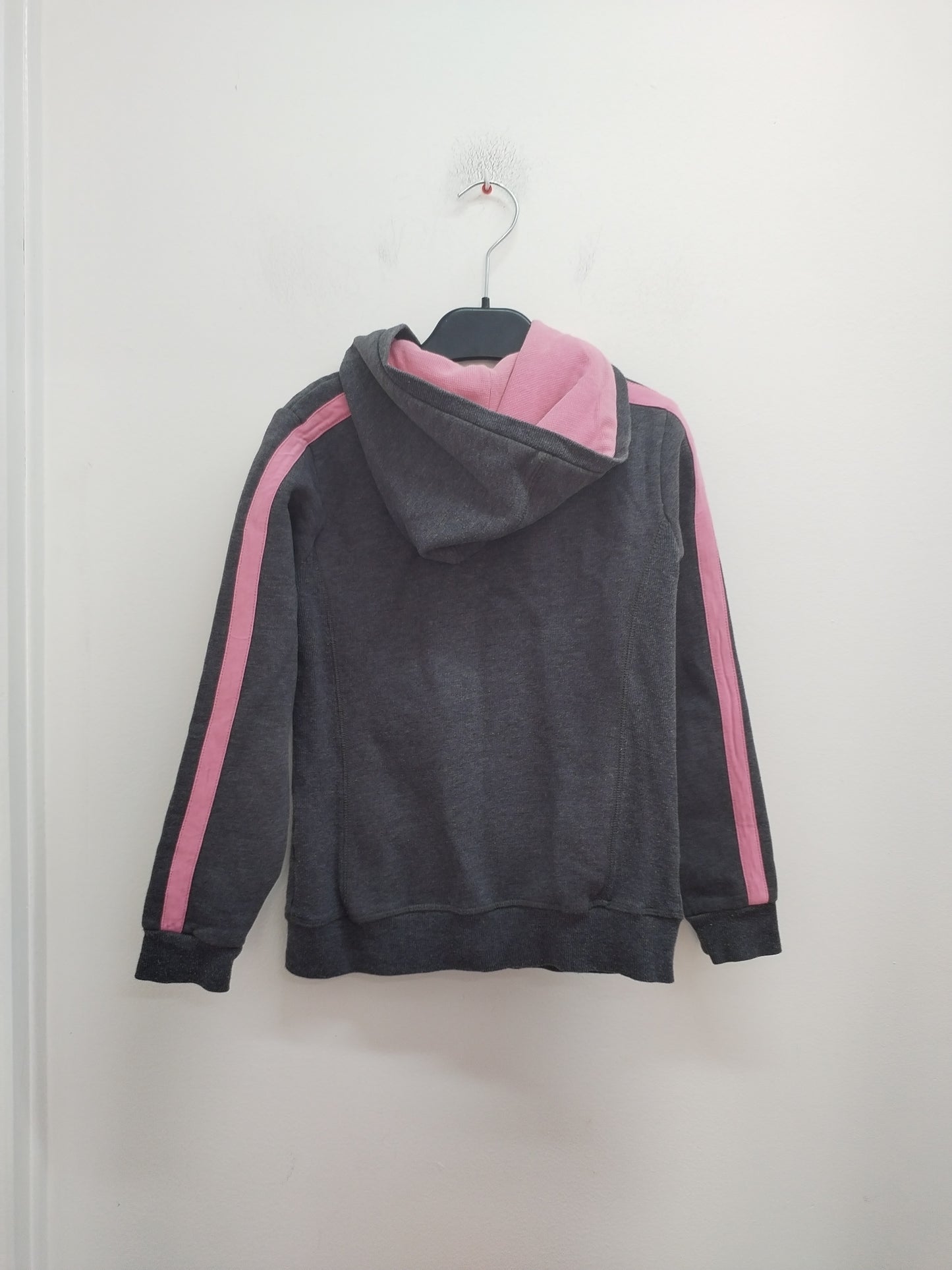 Sweat zippé à capuche Tex gris et rose Taille 10 Ans