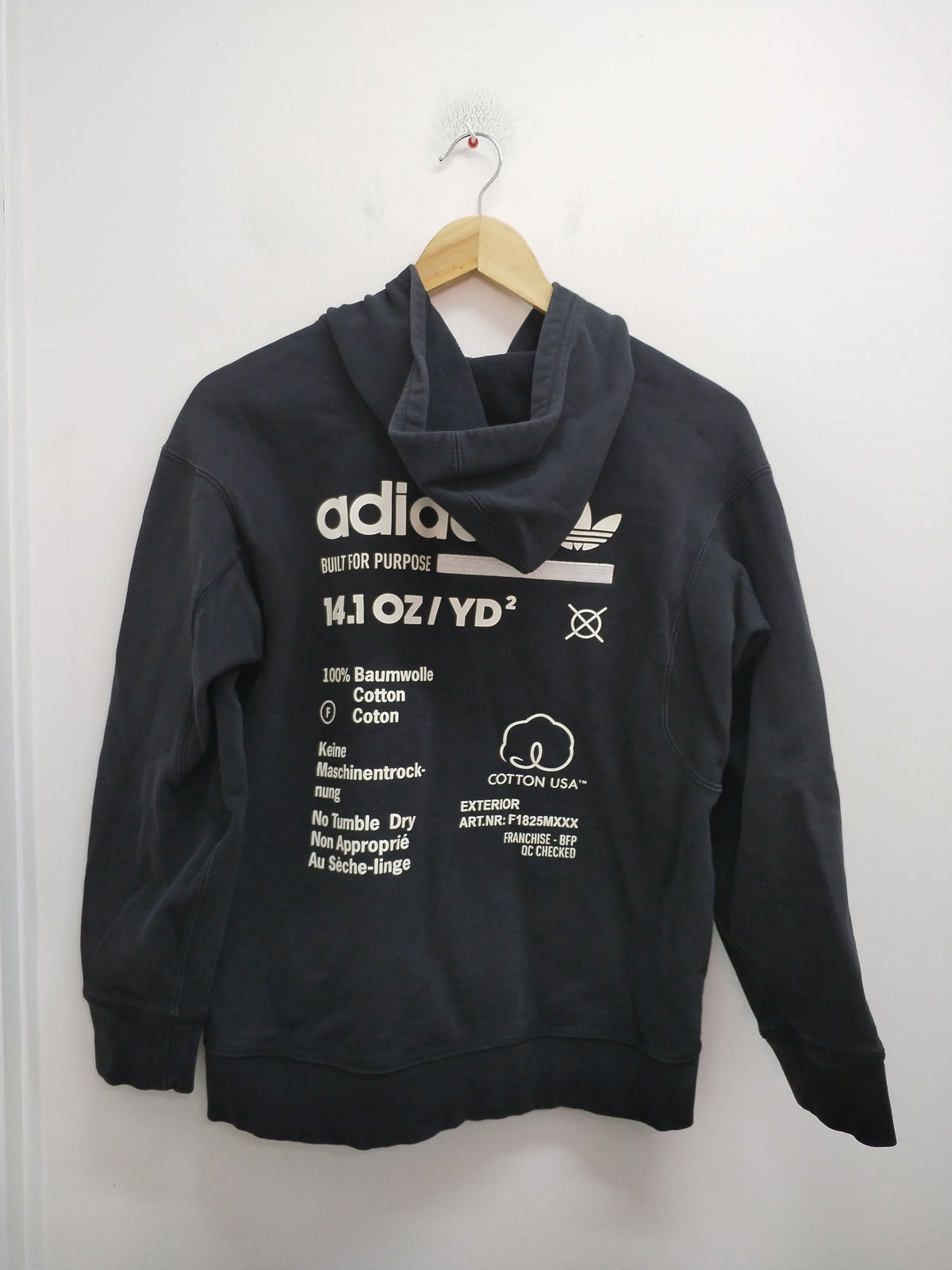 Sweat zippé à capuche Adidas noir avec impression Taille 13/14 Ans