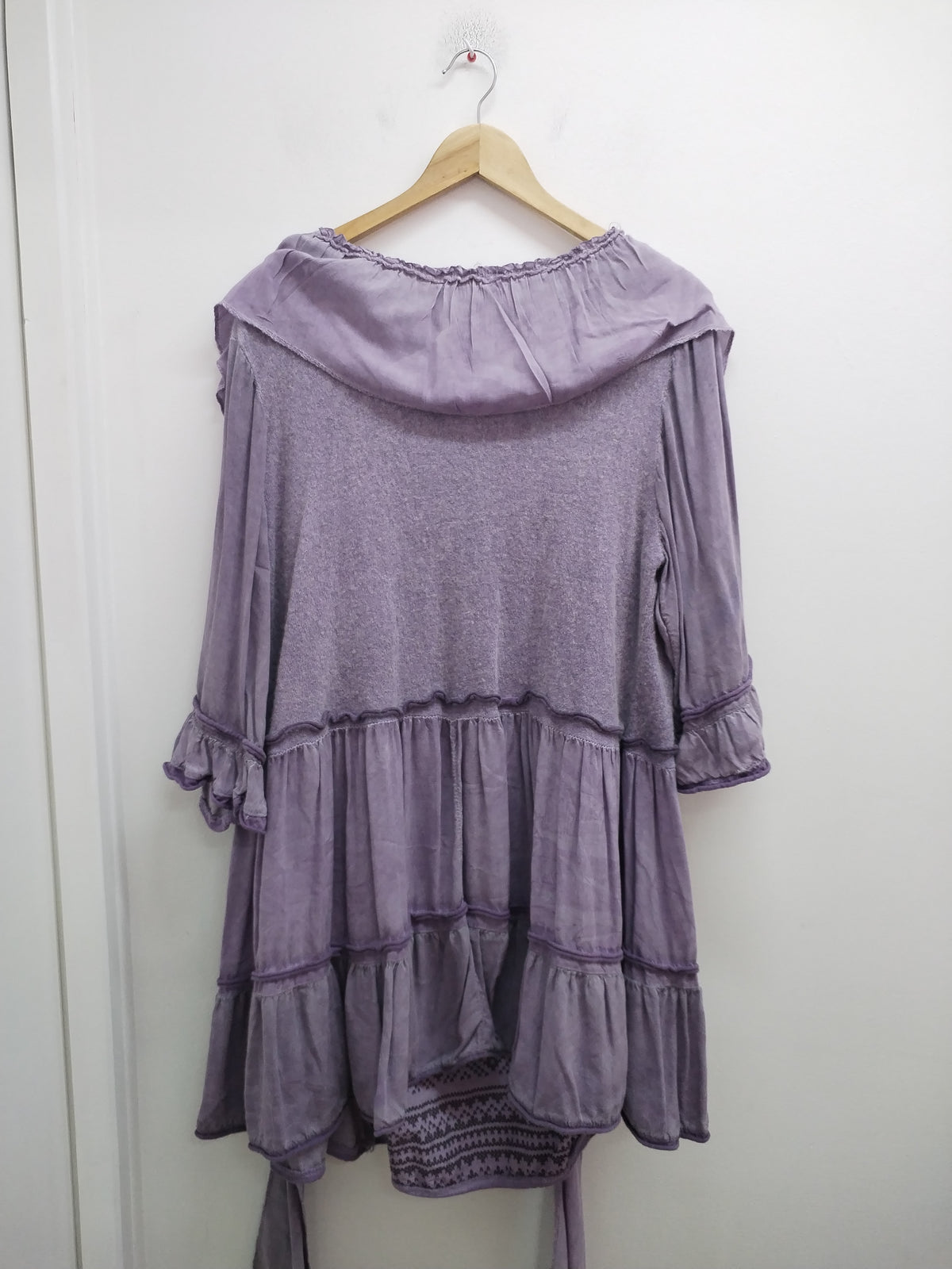 Robe manches 3/4 Piment Rouge lilas à motifs Taille XL