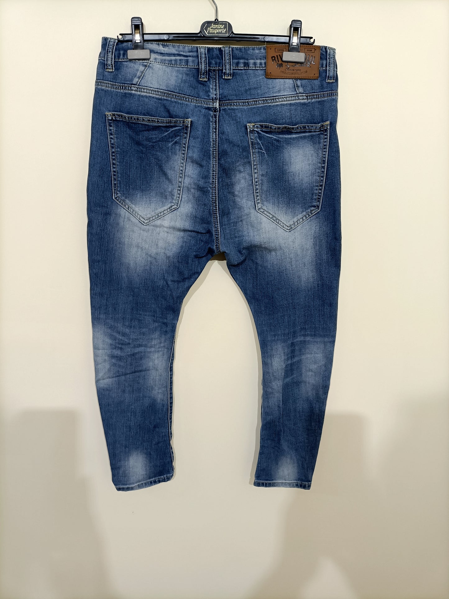 Jeans River Soul avec boutons style baggy bleu délavé Taille 44