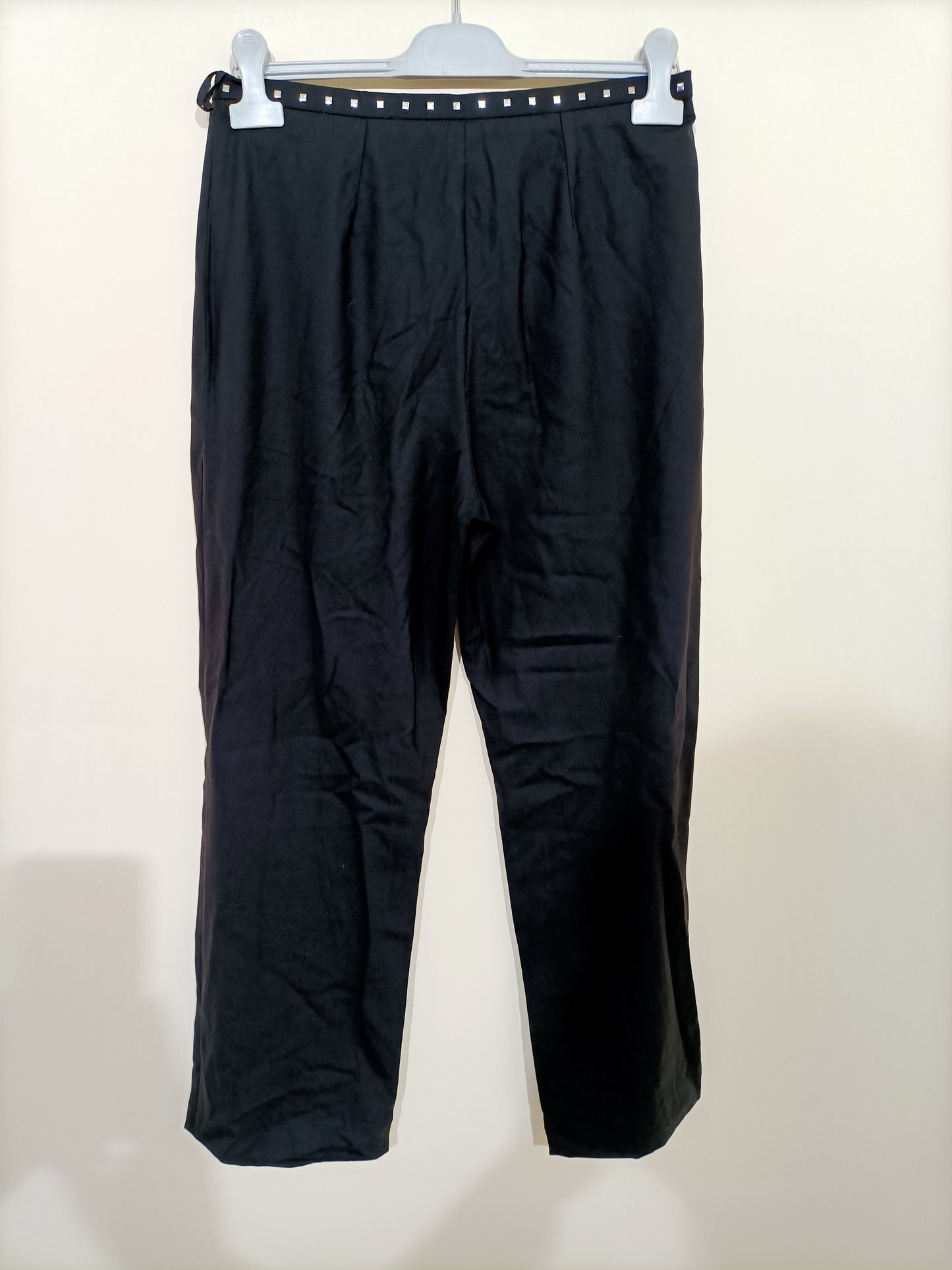 Pantalon fin Alain Manoukian noir avec strass sur la ceinture Taille 40