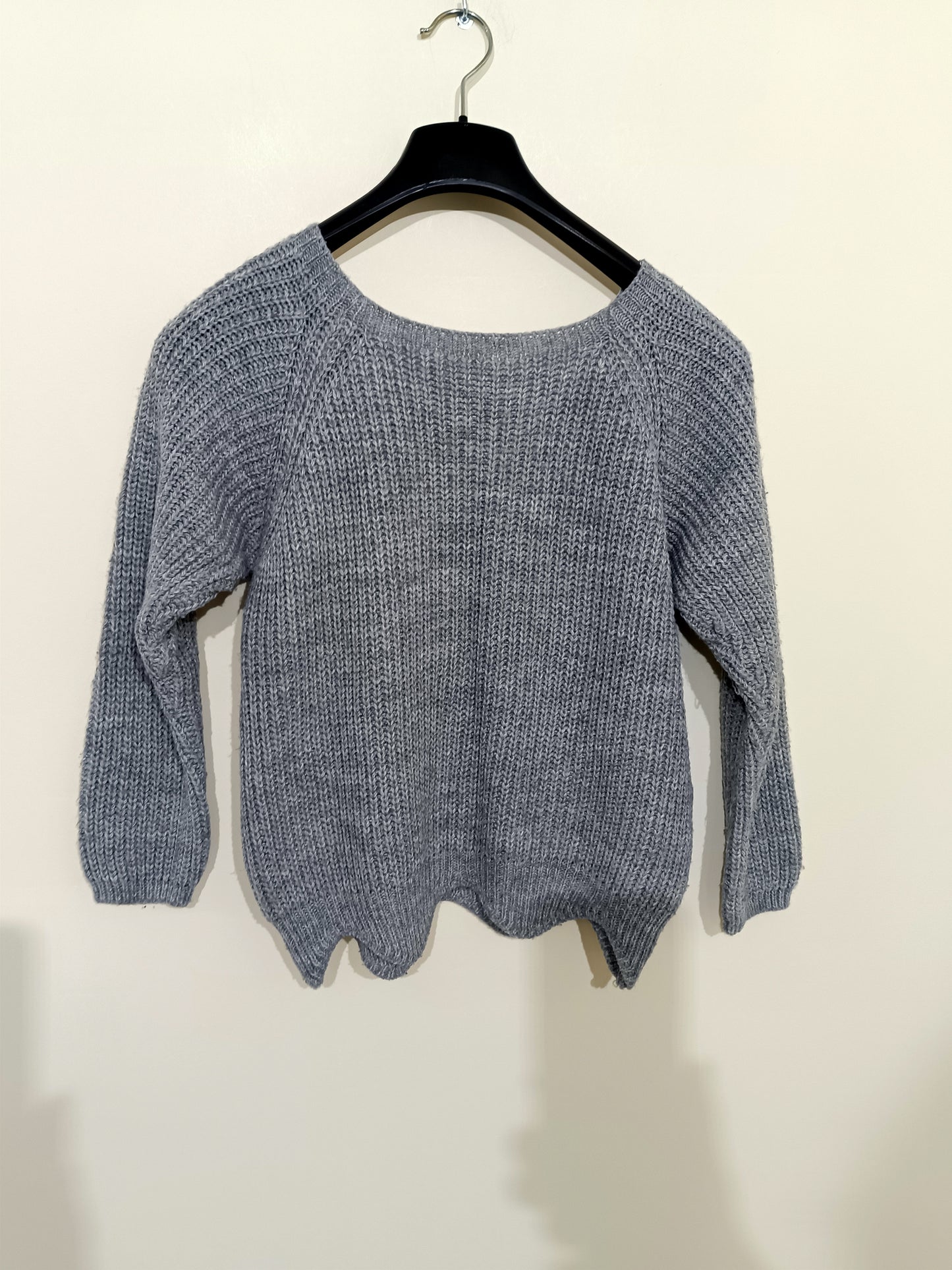 Pull en maille gris avec motif licorne en sequins Taille 12 Ans