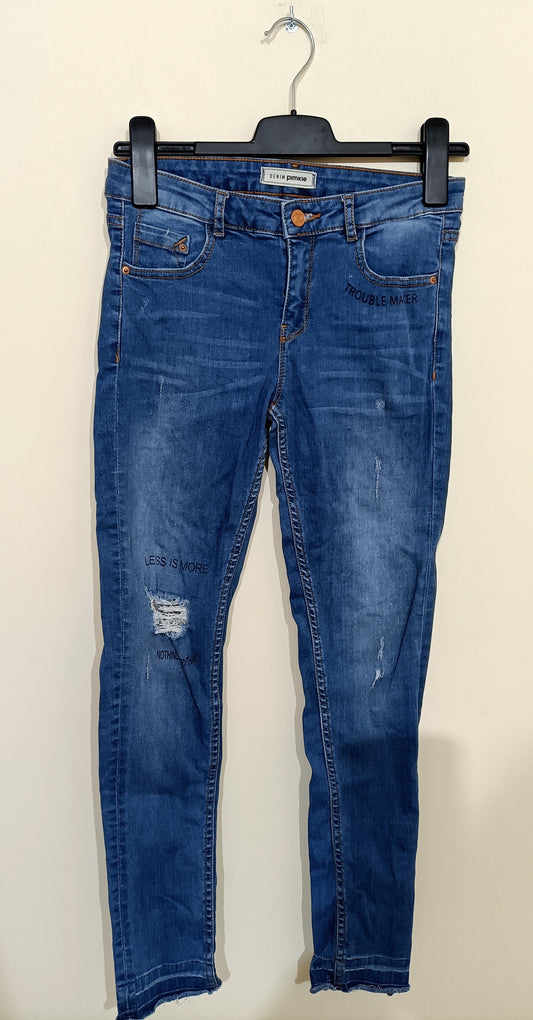 Jeans Pimkie bleu clair avec impression Taille 36