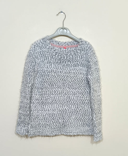 Pull maille bouclette Little Captain gris et blanc Taille 8 Ans