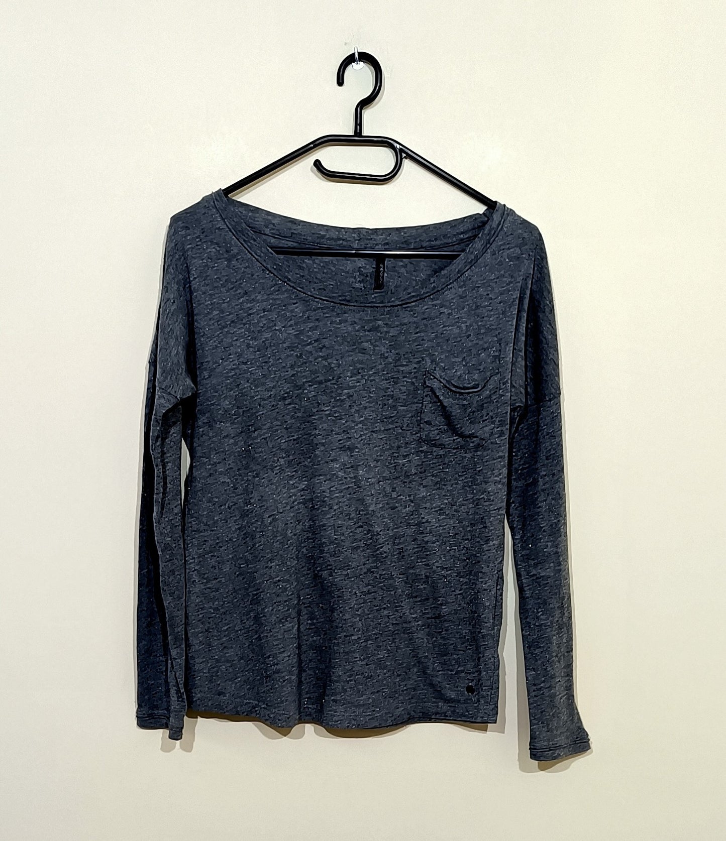 T-shirt manches longues Bonobo gris avec paillettes Taille XS