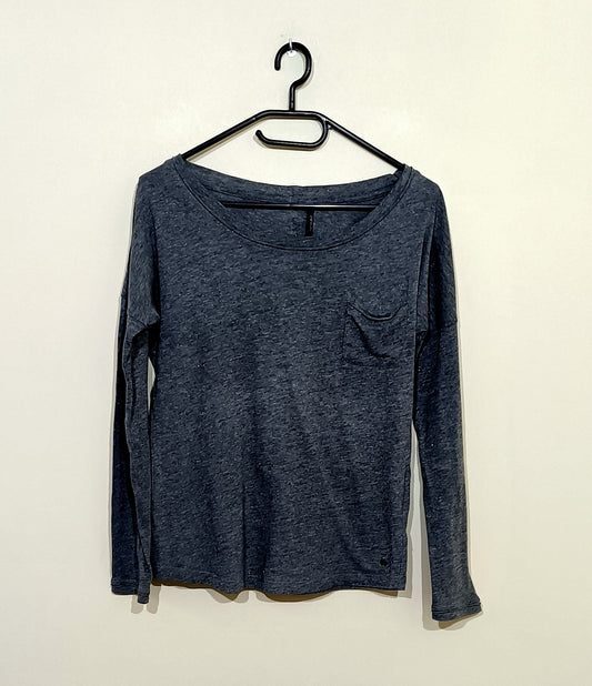 T-shirt manches longues Bonobo gris avec paillettes Taille XS