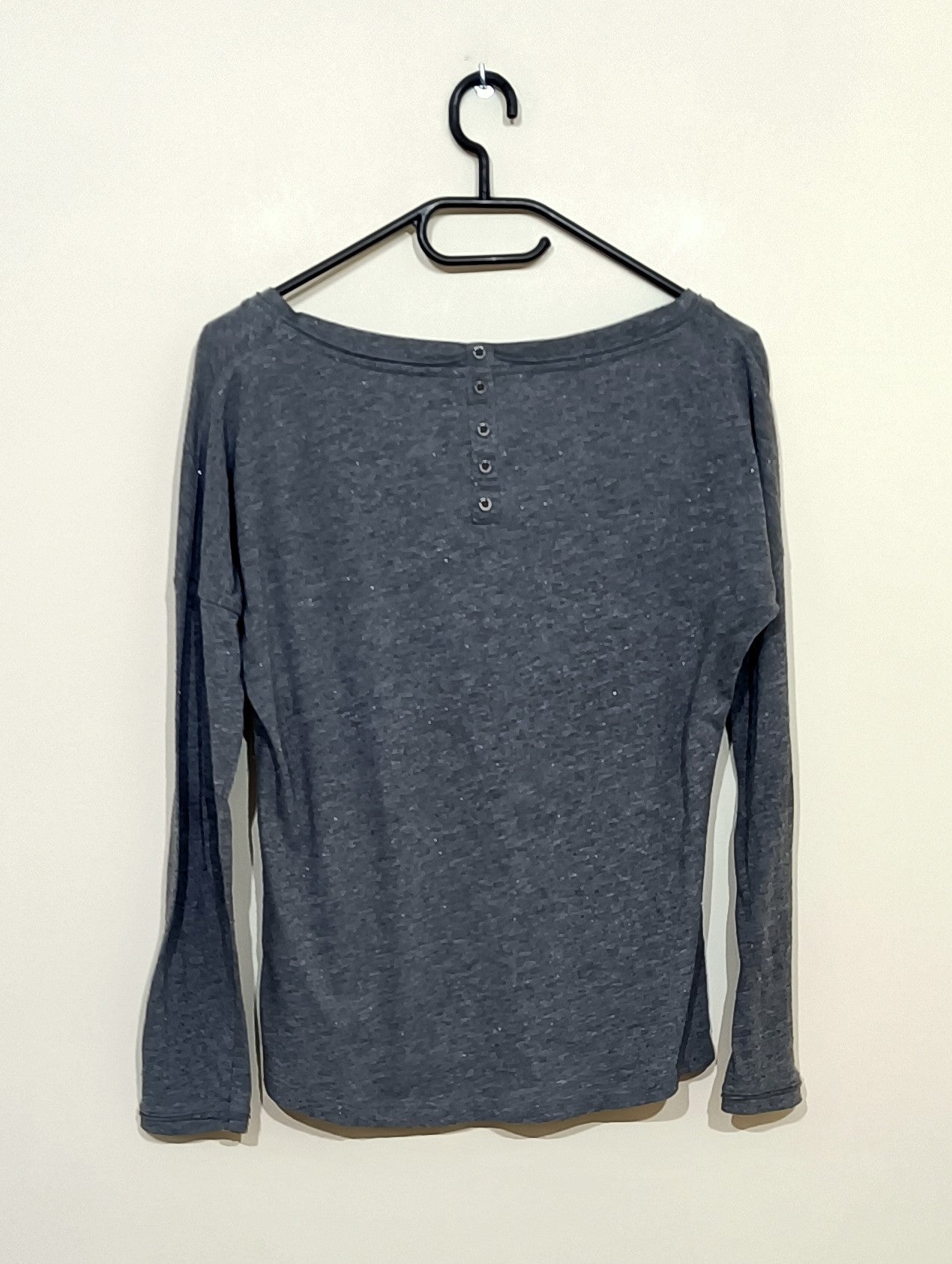 T-shirt manches longues Bonobo gris avec paillettes Taille XS