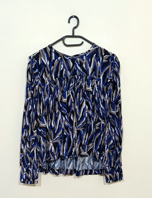 Blouse Suncoo à motifs bleus, blancs, noirs et marrons Taille M