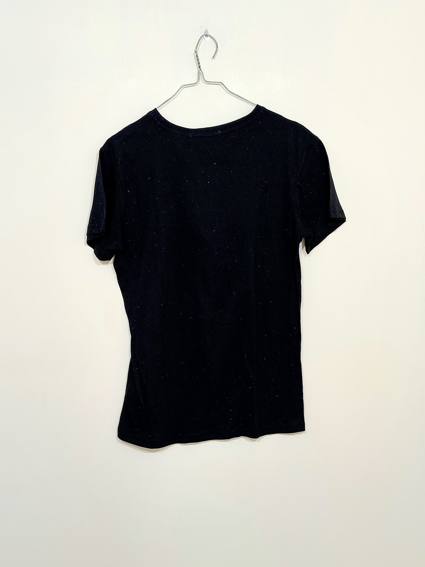 T-shirt Leeyo Jeans noir moucheté avec impression Taille M