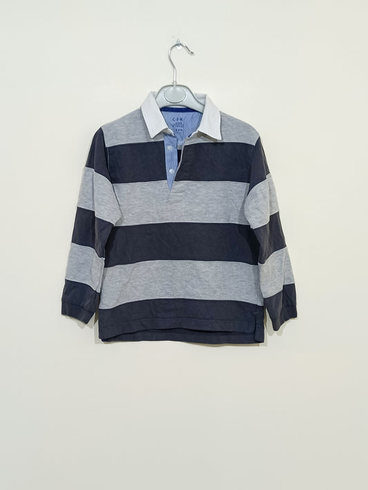 Polo manches longues C.F.K rayé gris Taille 8 Ans