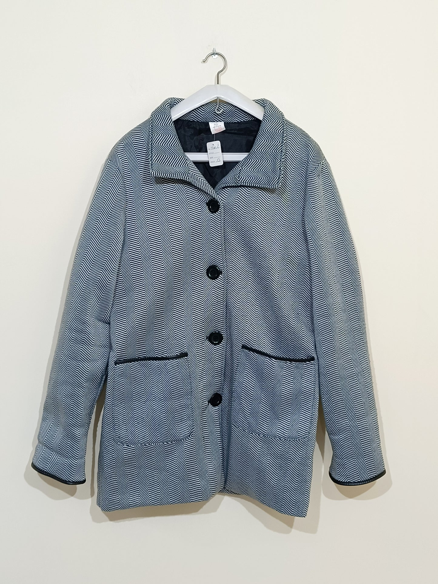 Manteau long Anne de Lançay rayé noir et blanc Taille 46/48