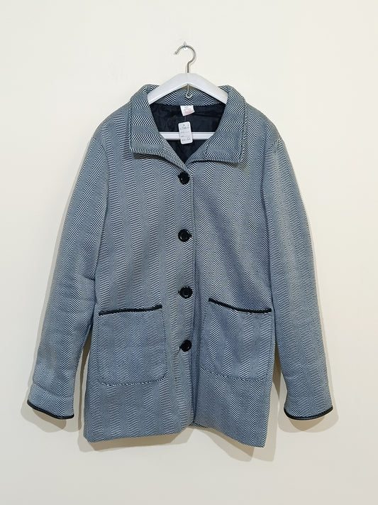 Manteau long Anne de Lançay rayé noir et blanc Taille 46/48