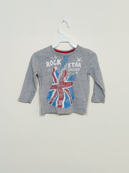 T-shirt manches longues Primark gris imprimé Taille 2 ans