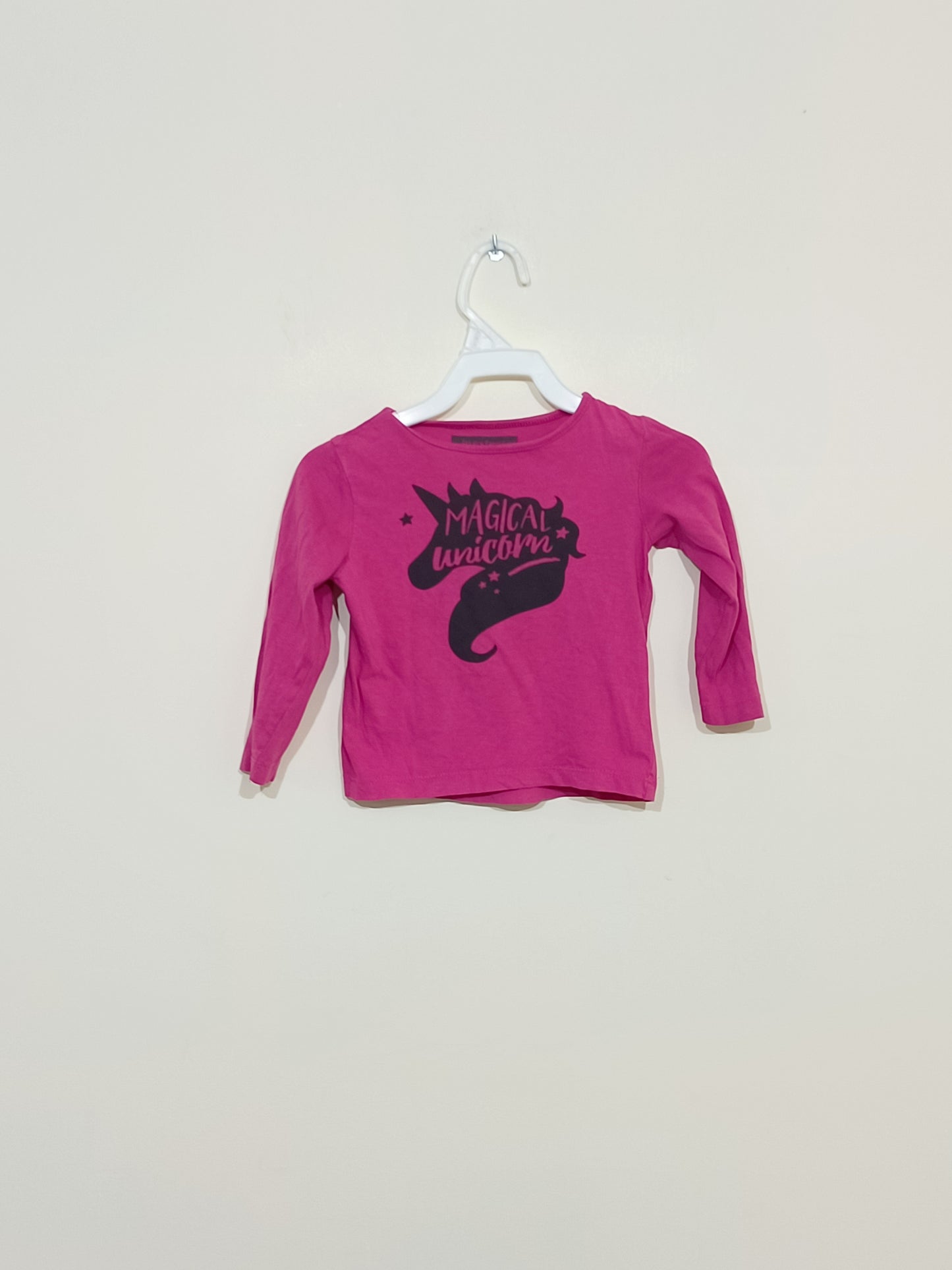 T-shirt manches longues In extenso rose avec impression Taille 3 ans