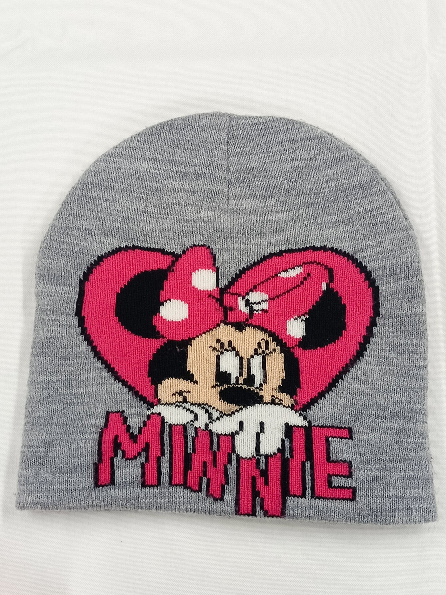 Bonnet Disney gris motif Minnie Mouse