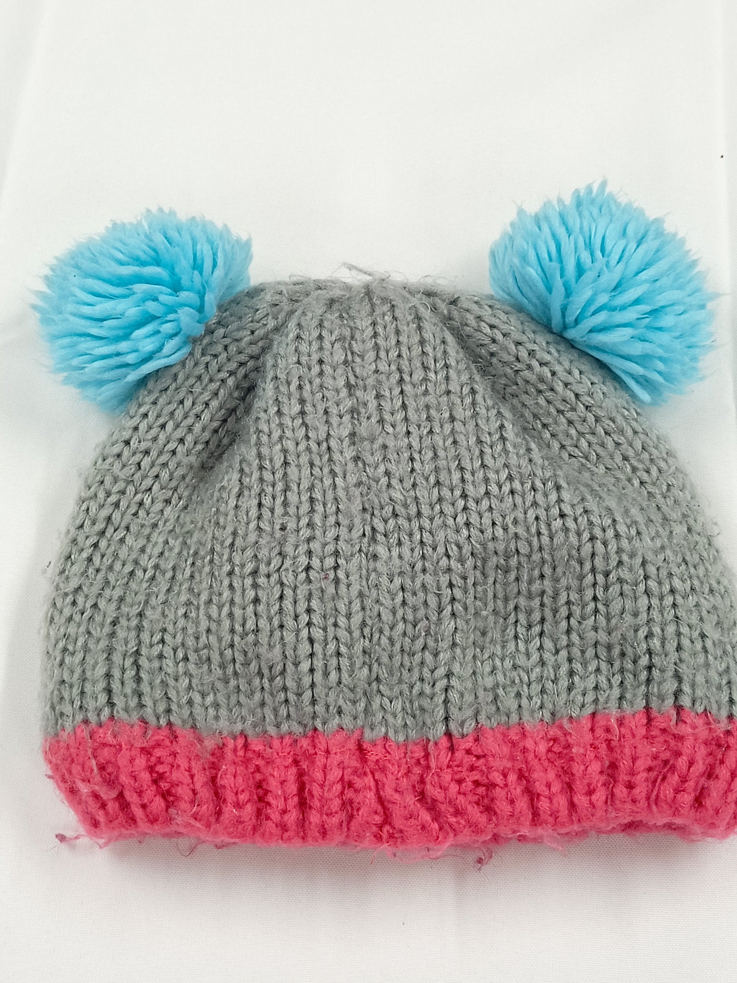 Bonnet doublé polaire avec pompons hibou Taille 49/52 cm