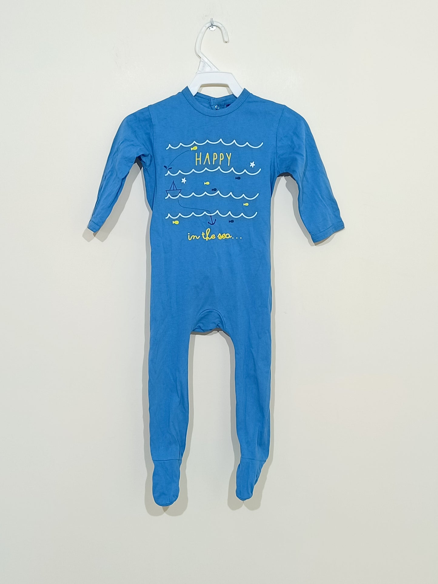 Pyjama fin Kiabi bleu avec impression Taille 18 Mois