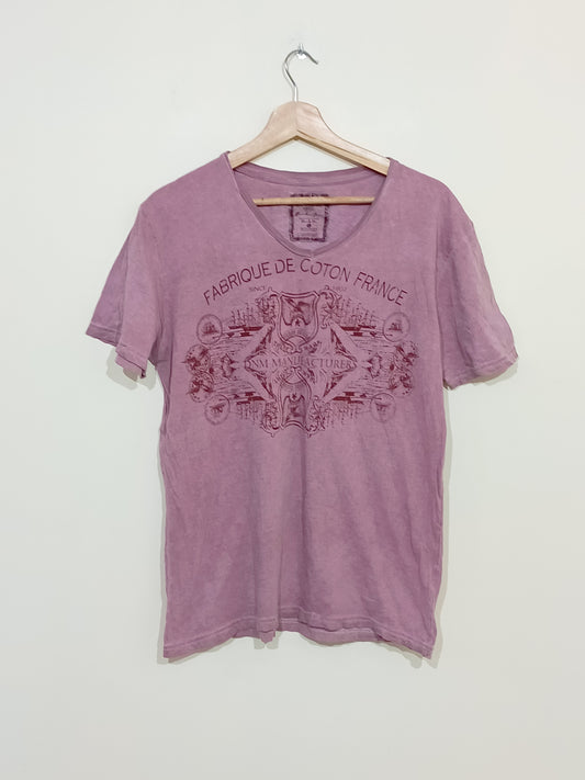 T-shirt vieux rose avec impression Taille L