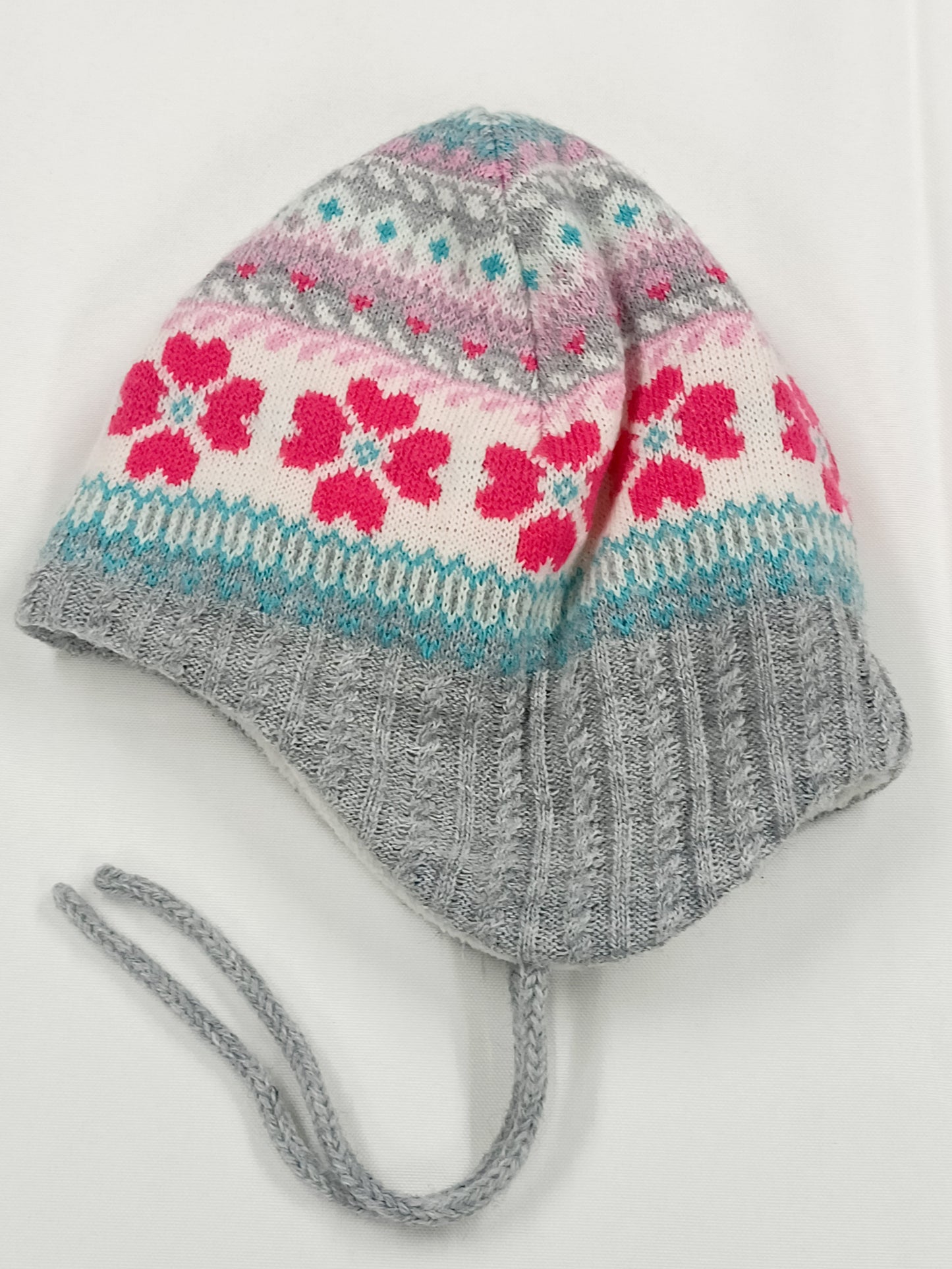 Bonnet doublé polaire C&A gris avec motifs Taille 48/49 cm