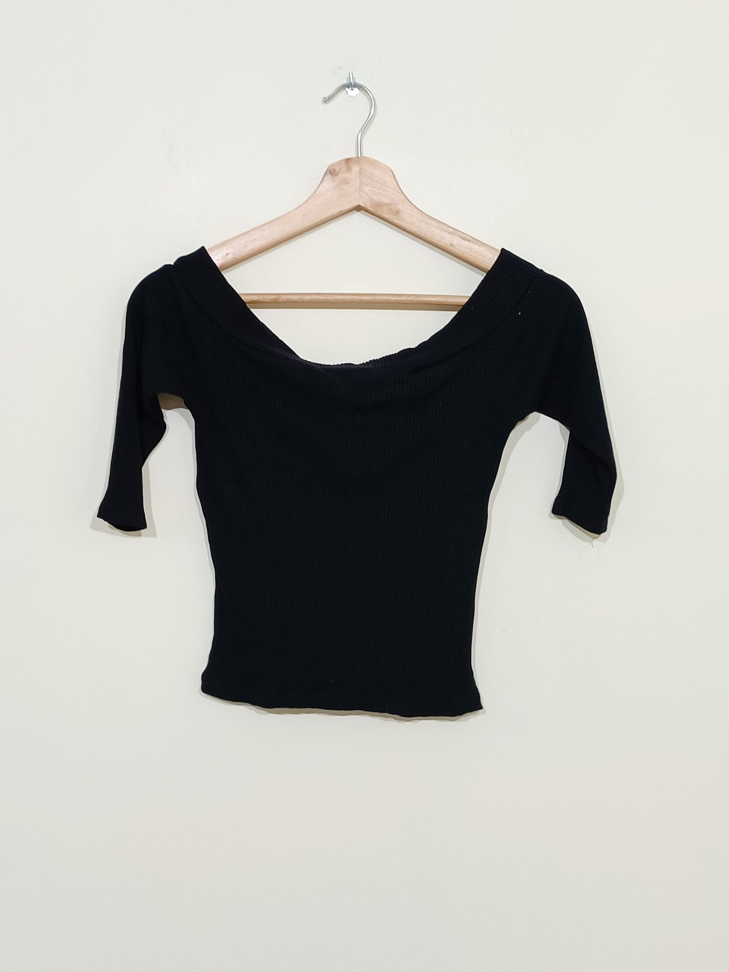 Pull fin Jennyfer manches 3/4 noir épaules tombantes Taille S