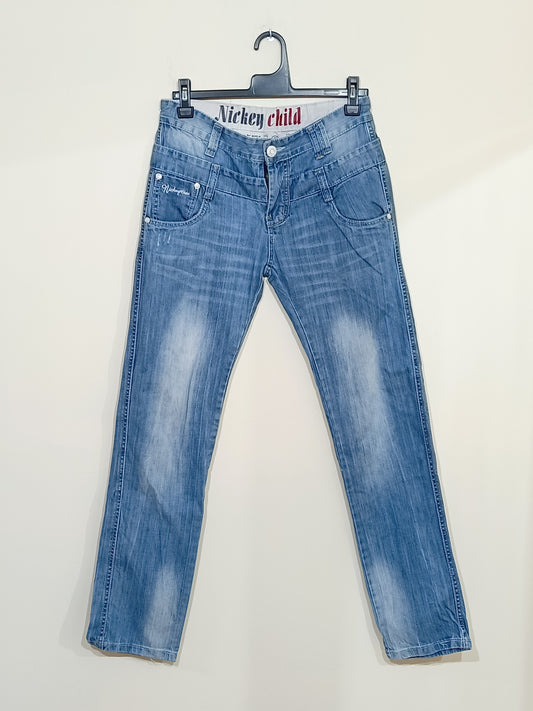 Jeans Nickey Child bleu clair délavé Taille 16 ans (38)