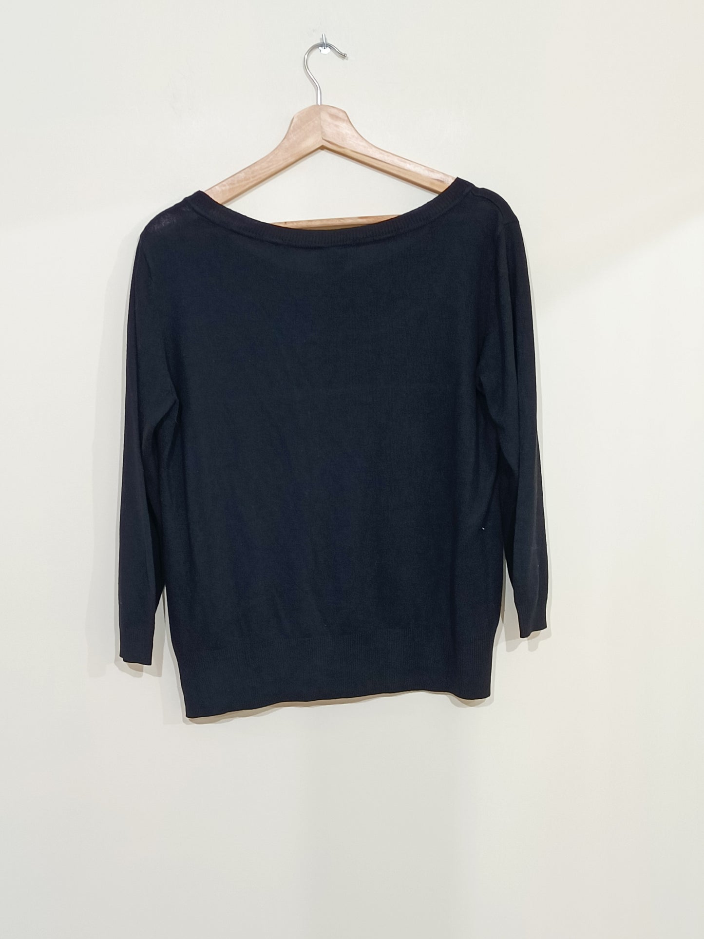 Pull fin H&M noir col rond Taille L