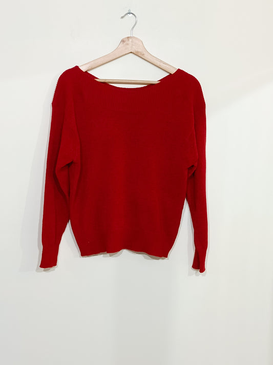Pull Mango rouge à col large Taille M