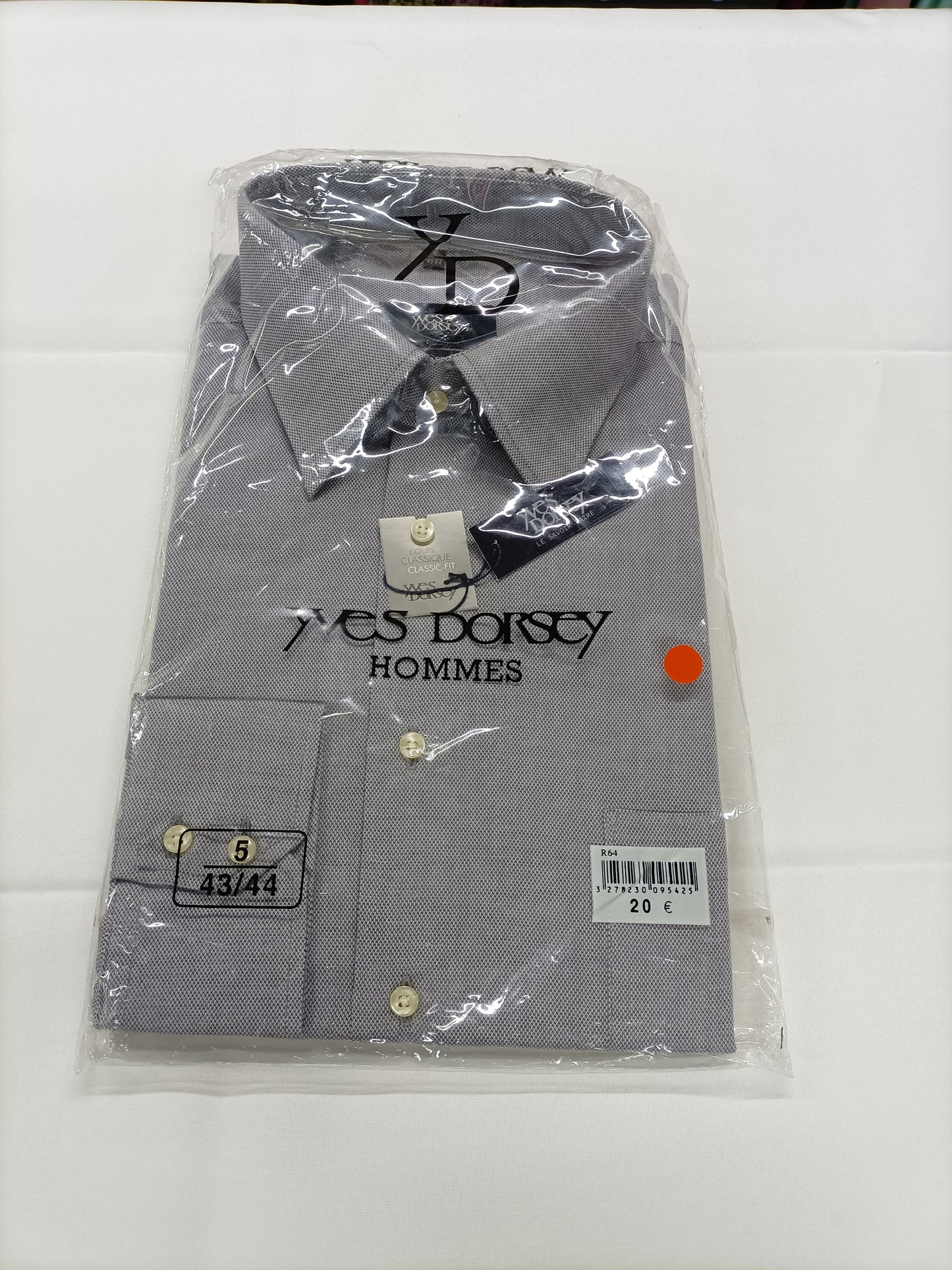 Chemise Yves Dorsey grise  coupe classic-fit Taille 43/44 (XL)