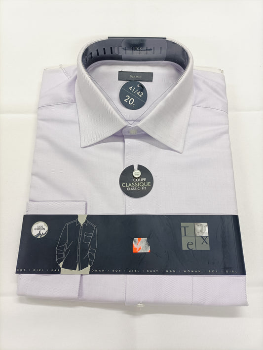 Chemise Tex Man lilas coupe classic fit Taille 41/42 (L)