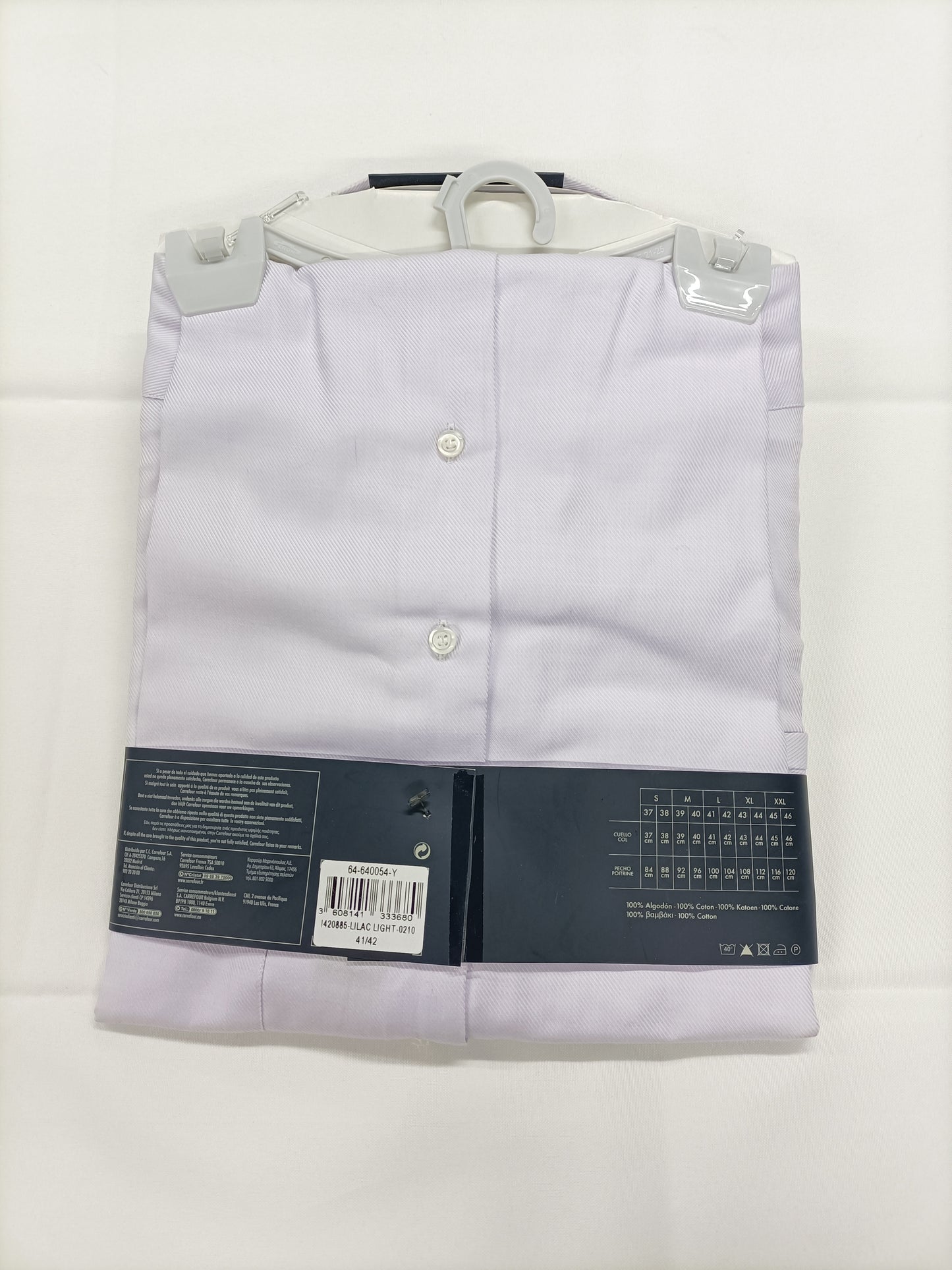 Chemise Tex Man lilas coupe classic fit Taille 41/42 (L)