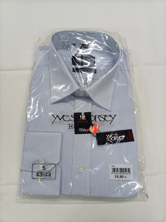 Chemise Yves Dorsey rayée bleu et blanc coupe classique Taille 43/44 (XL)