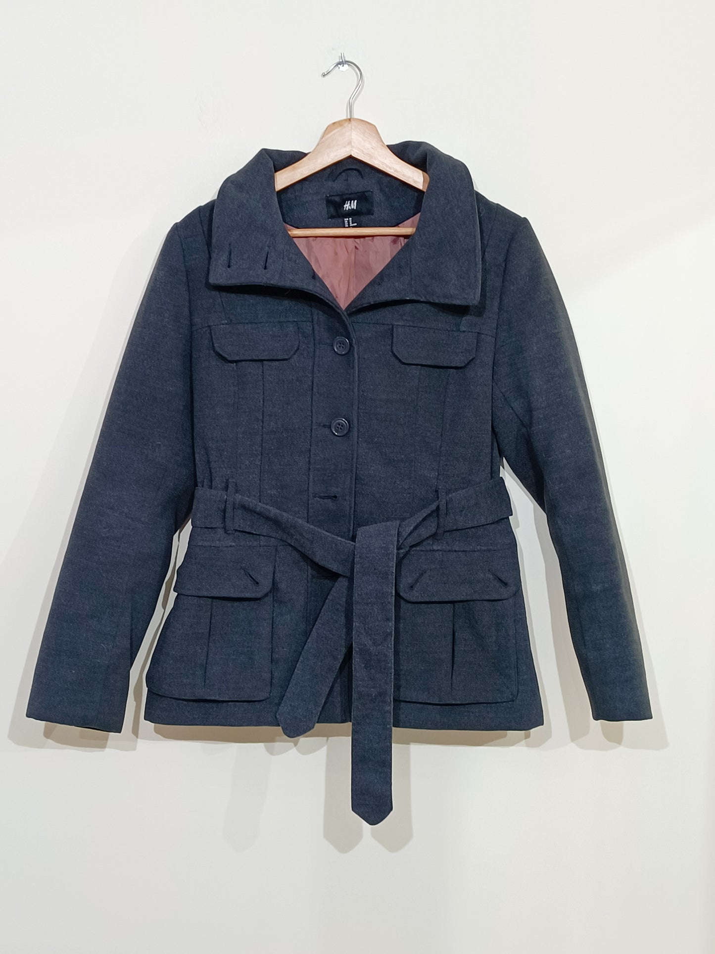 Manteau en feutre H&M gris avec ceinture Taille 40