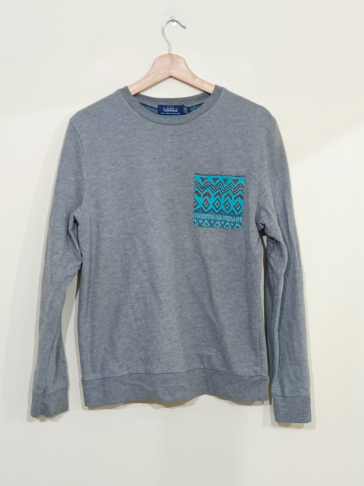 Sweat Topman gris avec poche Taille M