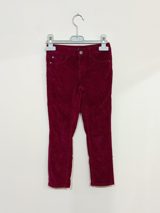 Pantalon velours Kiabi bordeaux Taille 6 Ans