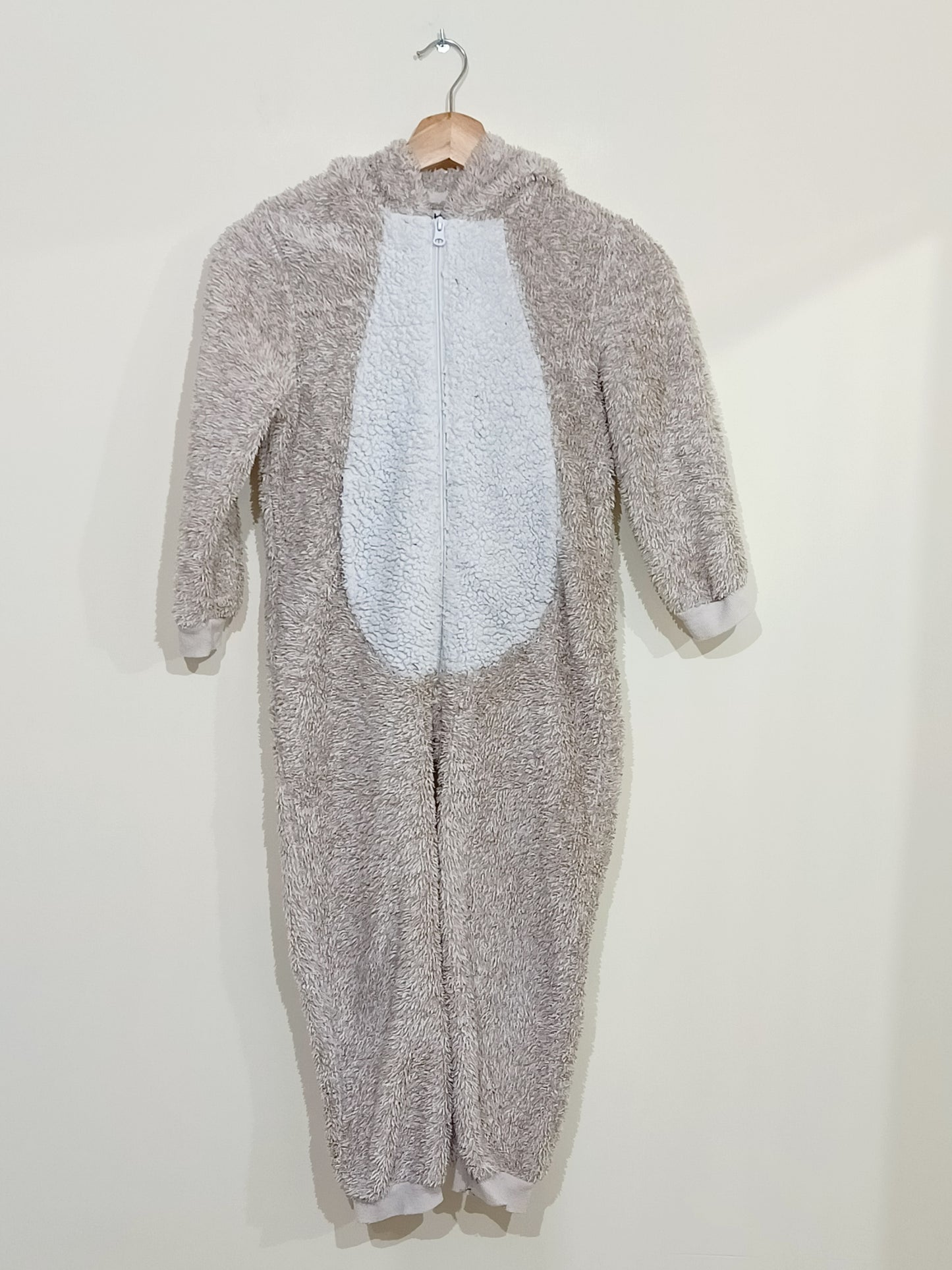 Surpyjama la Halle beige et blanc avec capuche Taille 6/8 Ans