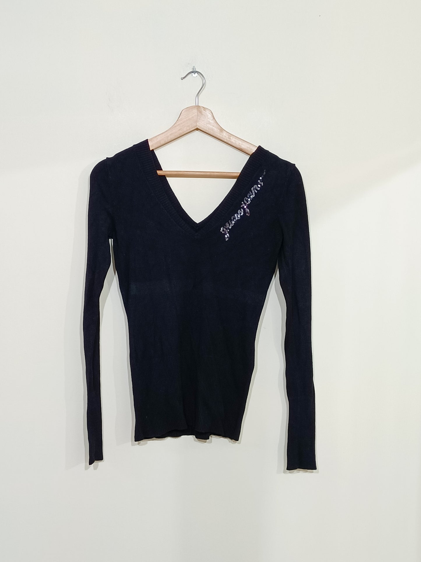 Pull Guess col V noir Taille S