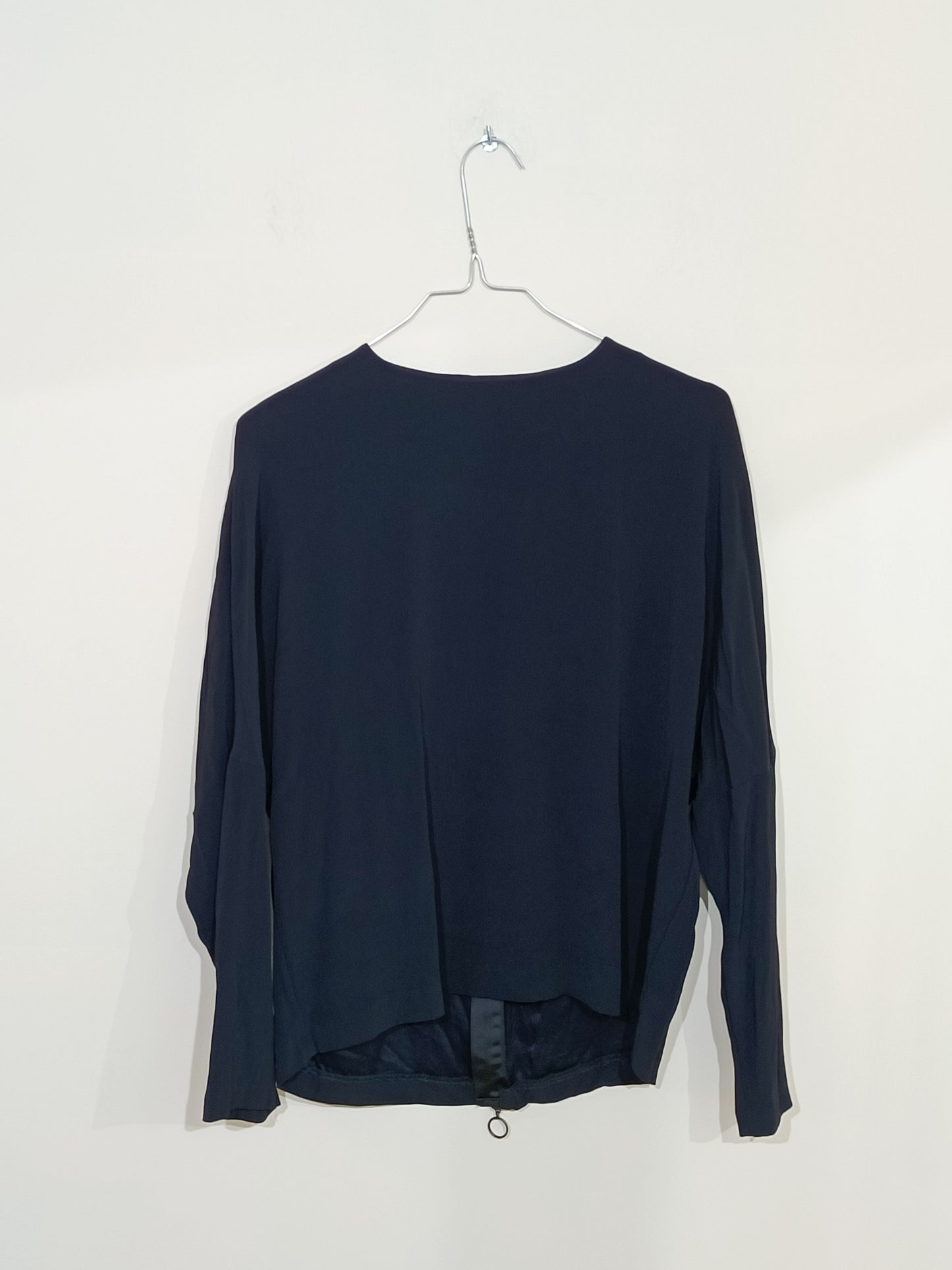 Blouse Zara noire manches 3/4 avec fermeture dans le dos Taille M