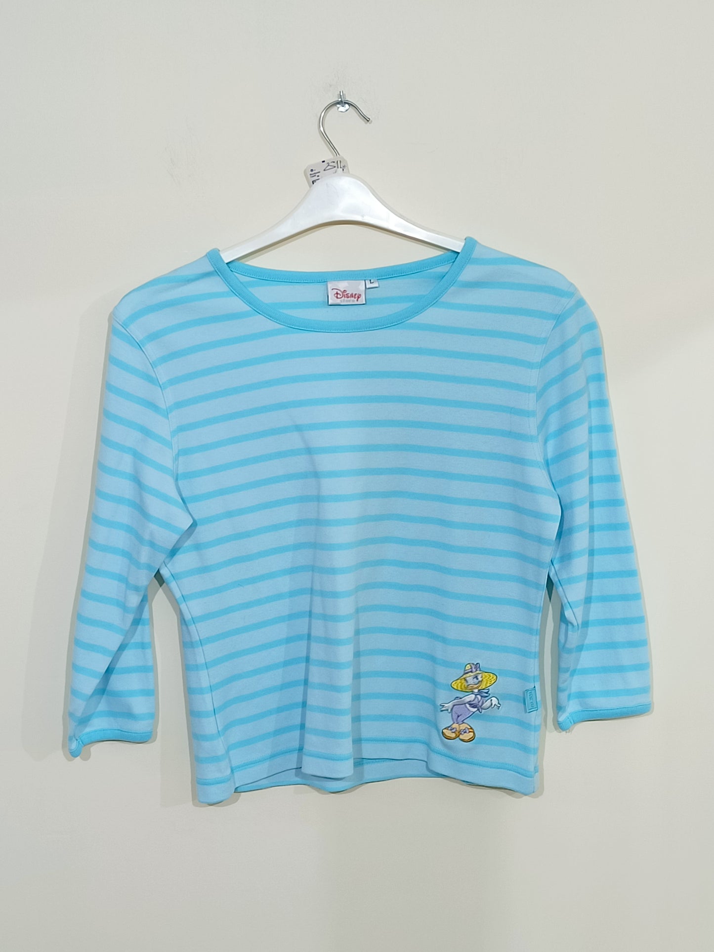T-shirt Disney rayé bleu manches 3/4 avec broderie Daisy Taille L